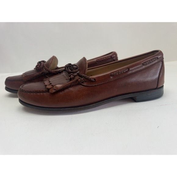 Allen Edmonds Woodstock Brown Kiltie Slip On Loafers Dress Casual Shoes 11.5 D main image 6